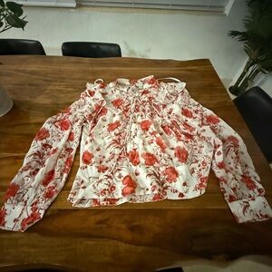 Maeve Scarlet and Ivory Floral Top